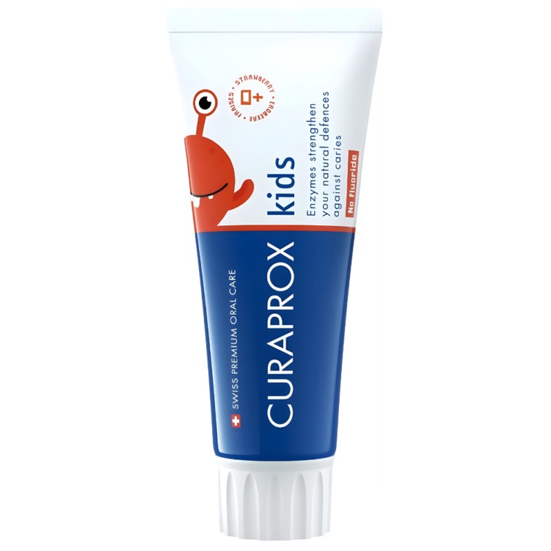 CURAPROX-KIDS-truskawkowa-pasta-Strawberry-Flavor-do-zebow-0ppm-bez-fluoru-dla-dzieci-60ml-1 CURAPROX KIDS Strawberry Flavor pasta do zębów 0 ppm 60 ml
