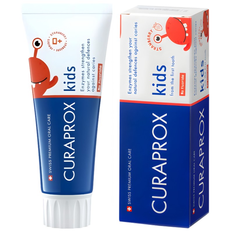 CURAPROX-KIDS-truskawkowa-pasta-Strawberry-Flavor-do-zebow-0ppm-bez-fluoru-dla-dzieci-60ml CURAPROX KIDS Strawberry Flavor pasta do zębów 0 ppm 60 ml